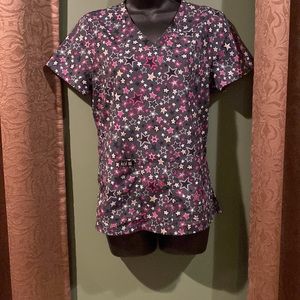 Koi Basics Glitter Stars Scrub Top